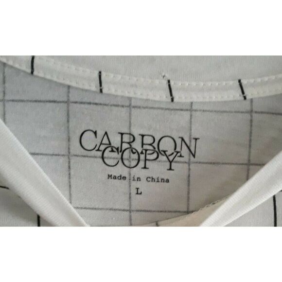 Carbon Copy Cropped Top Womens Large White Embroidered Cherries Black Stripes - Picture 3 of 8